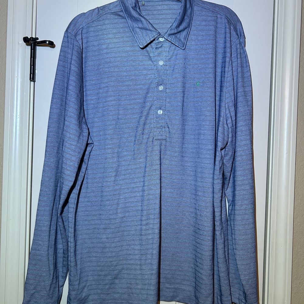 Criquet Long-Sleeve Polo Shirt - Blue